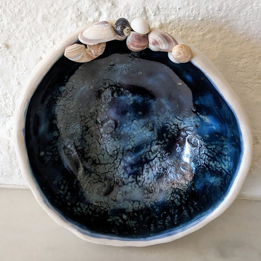 Shell Encrusted Porcelain Treasure Bowl