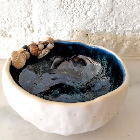 Shell Encrusted Porcelain Treasure Bowl